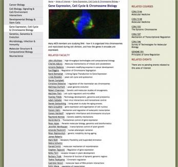 Molecular & Cellular Biology Website > Areas of Interest page