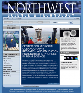 Northwest Science & Technology Magazine: Online Issue Cover