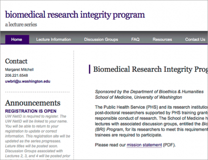 Biomedical Research Integrity Program > Homepage