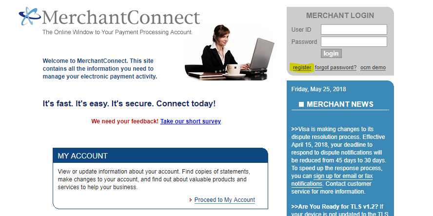 Merchant Connect login