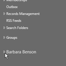 screenshot of folder list