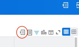 award tasks menu with excel icon highlighted