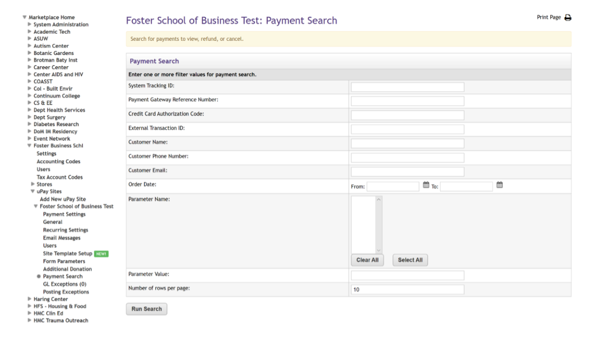 uPay offers simple yet robust reporting by accessing "Payment Search" under the merchant's uPay site