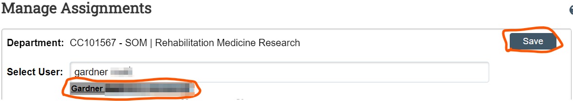 Screenshot of ECC Manage Assignments