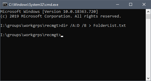 windows 10 command prompt list name serverer