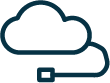 icon cloud with electrical plug coming out 