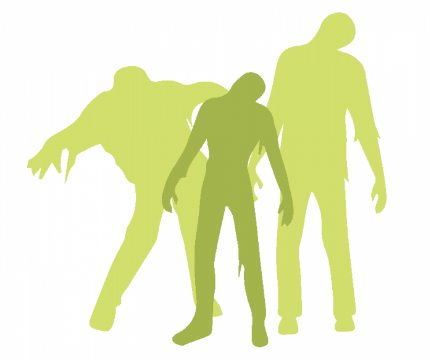 green zombie silhouettes