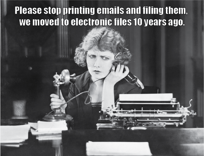confused secretary 1930s on phone at typewriter