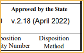 screenshot upper right corner of dept schedule showing latest approval date
