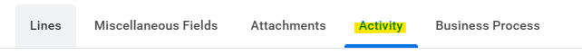 Miscellaneous Payment tabs