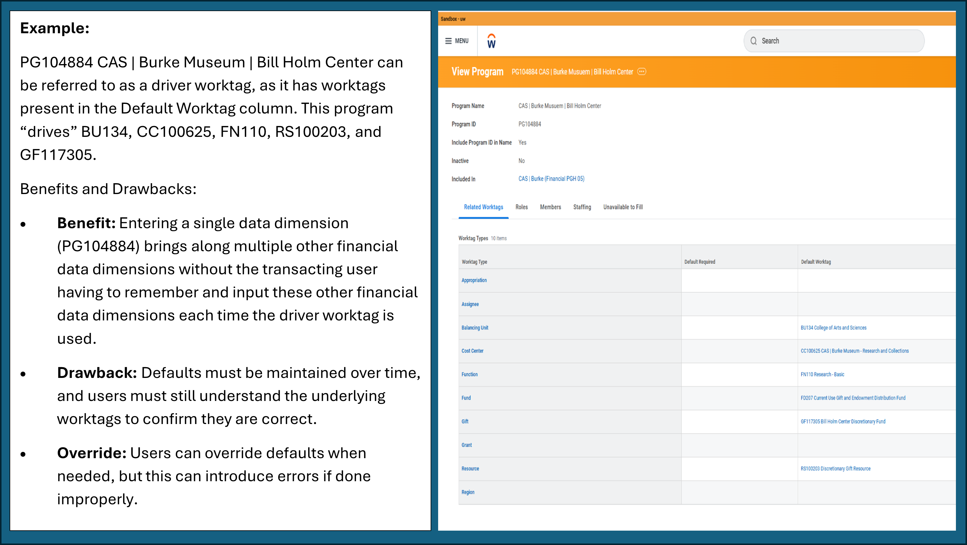 worktag example in Workday